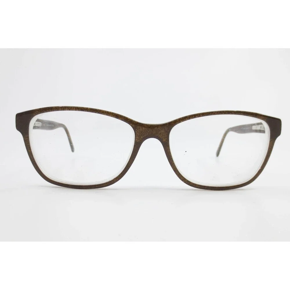 Chelsea Morgan CM 6009 BR Brown Textured Oval Eyeglass Frames 52-15-140